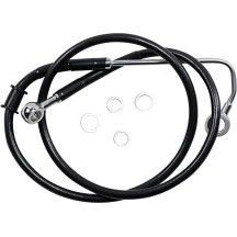 Línea de freno de acero inoxidable de longitud extendida — 101 cm (39-3/4"), Delantera superior, Negro