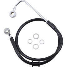 Kit de latiguillos de freno de acero inoxidable — 78 cm (30-3/4"), delantero, superior, con ABS, negro (recubierto de vinilo)