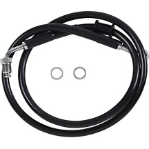 Latiguillo de freno de acero inoxidable de longitud extendida — 93.5 cm (36-3/4"), sobredimensionado +25.4 cm (10"), negro, para