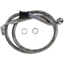 Línea de freno de acero inoxidable de longitud extendida — 74,5 cm (29-1/4"), sobredimensionado +15,2 cm (6"), delantero superio