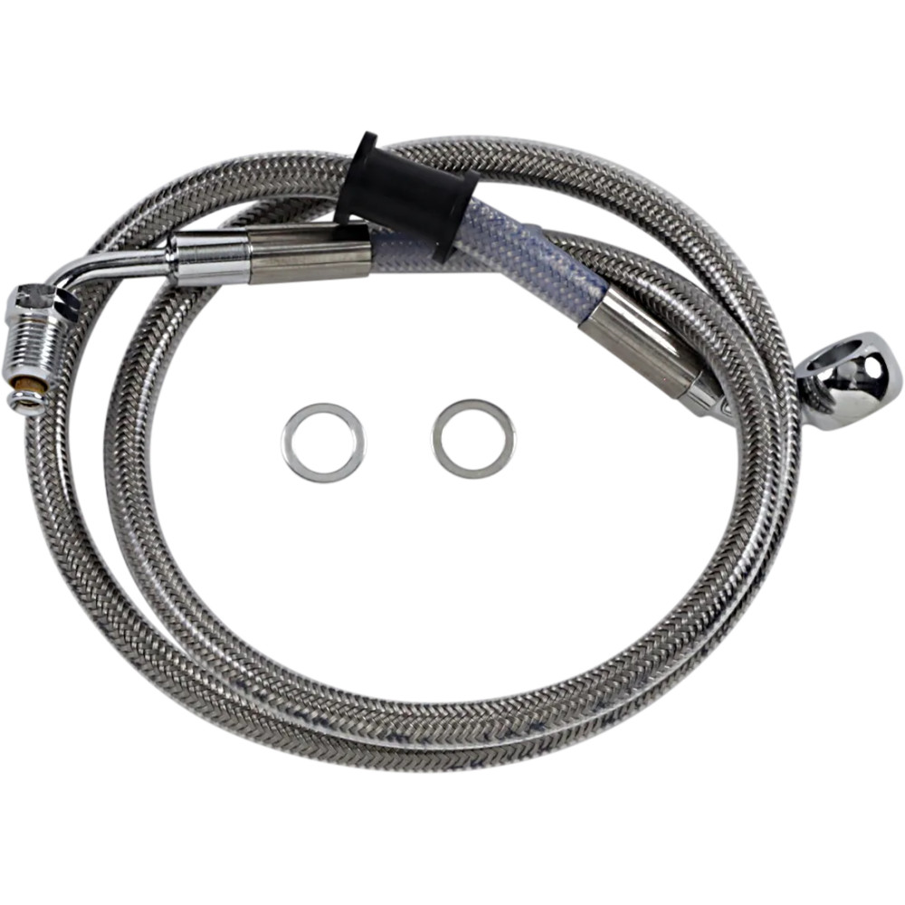Línea de freno de acero inoxidable de longitud extendida — 79,5 cm (31-1/4\") sobredimensionada +20,3 cm (8\"), delantero superi