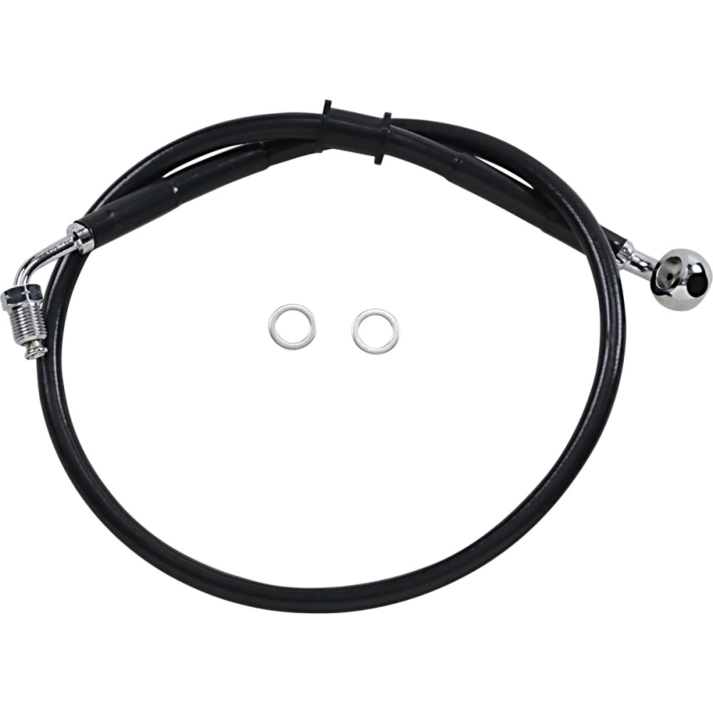 Línea de freno de acero inoxidable de longitud extendida — 69 cm (27-1/4"), sobredimensionado +10.2 cm (4"), delantera superior,