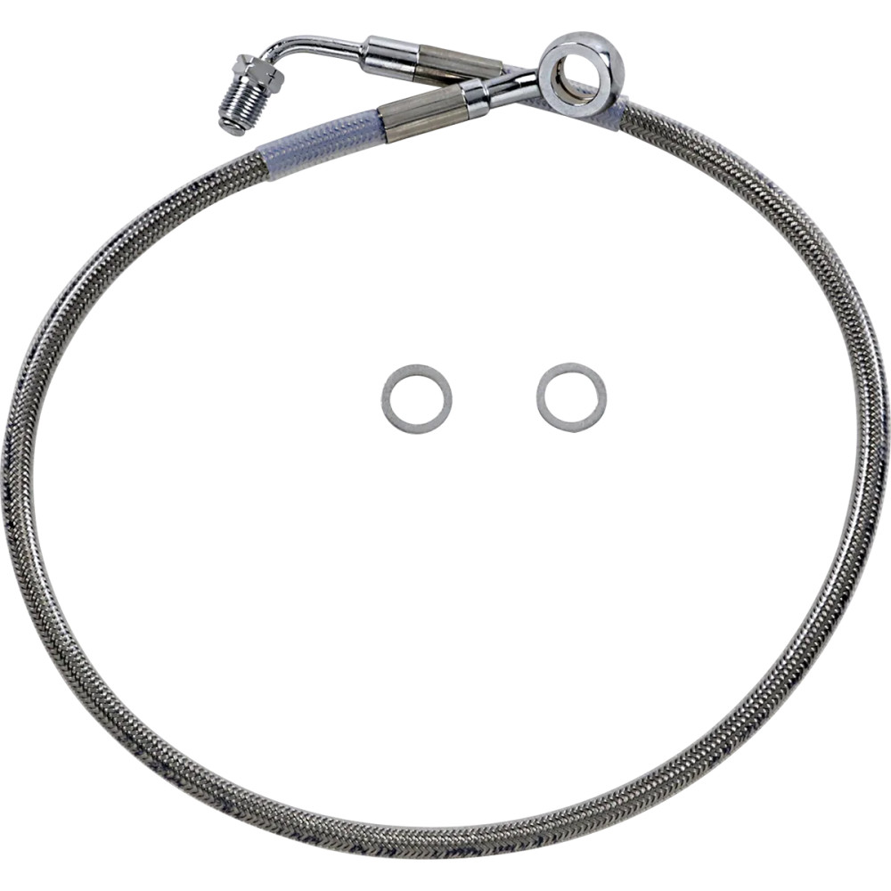 Línea de freno de acero inoxidable de longitud extendida — 65 cm (25-1/2\"), sobredimensionada +10,2 cm (4\"), delantero superio