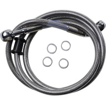 Kit de líneas de freno de acero inoxidable — 115 cm (45-1/4"), sin ABS, plateado, barnizado