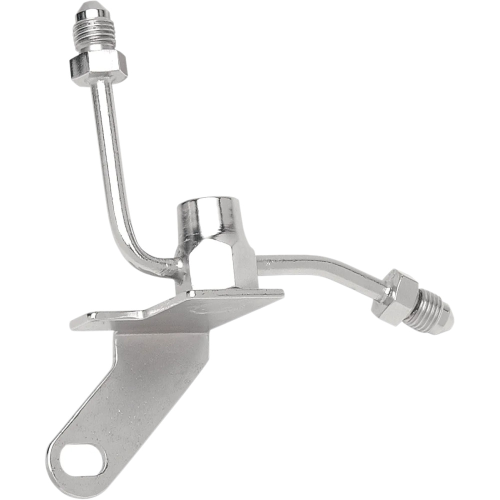 Tee universal de freno trasero — 1/8" NPT hembra, montaje trasero, cromo