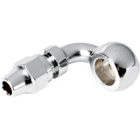 Racor tipo banjo — 10 mm (3/8") , curva 90°, Cromo