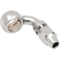 Racor banjo — 11.1 mm (7/16") , curva 90°, cromado