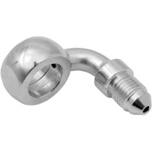 Racor banjo de acero cromado — 12 mm, curvatura 90°, -3 AN macho