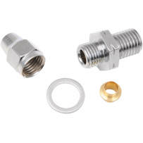 Perno/Conector banjo universal para línea de freno — M10 x 1.25, Cromo