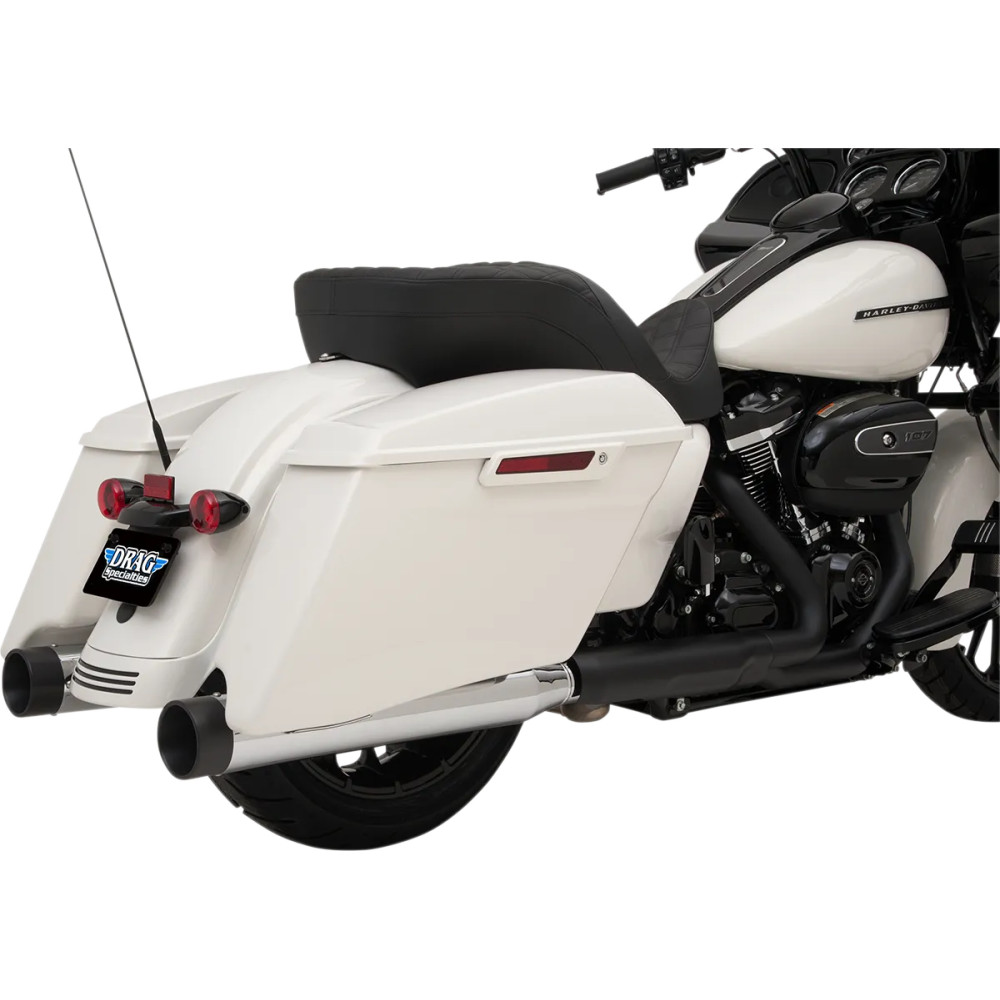 4" Slip-On Mufflers — 4" outer diameter, chrome, black billet end caps