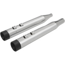 4" Slip-On Mufflers — 4" outer diameter, chrome, black billet end caps
