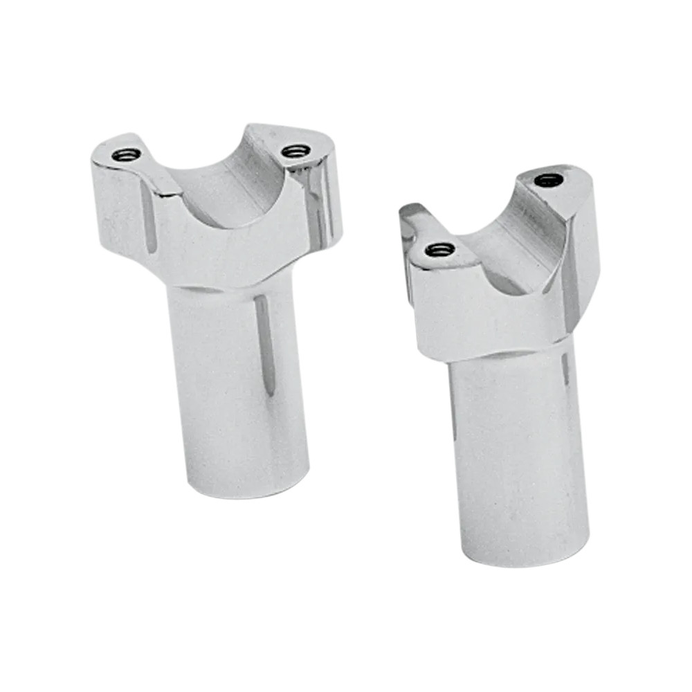 Buffalo Billet Aluminum Handlebar Risers — 1" clamping diameter, 3" rise, Chrome