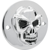 3-D Skull Points Cover — Chrome