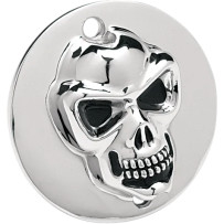 3-D Skull Points Cover — Chrome