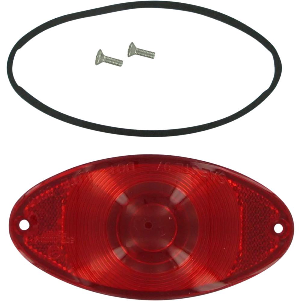Lente de repuesto LED para luz trasera — centros de perno 1 15/16", compatible con FX/XL 84–98, rojo