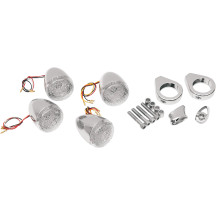 Kit de intermitentes — abrazadera de 41 mm, 12 V, cromado