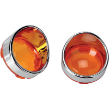 Visor-Style Bezel and Lens for Deuce-Style Turn Signals — Chrome, amber