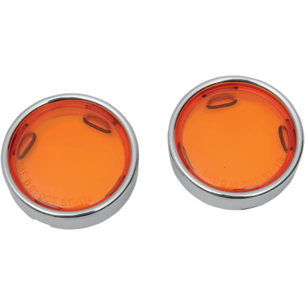 Deuce Style Deep-Dish Bezels — Amber lens, Chrome trim, Front/Rear fitment