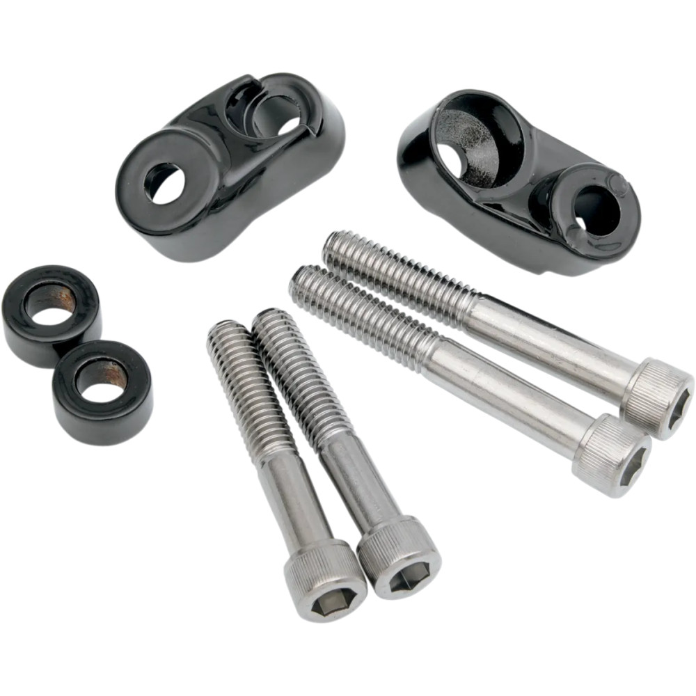 Short Turn Signal Mounts — 49 mm, 39 mm, black gloss