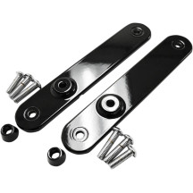 Soportes de reubicación para intermitentes — 20,5 cm L x 38,1 mm An., Delantero, Negro brillo