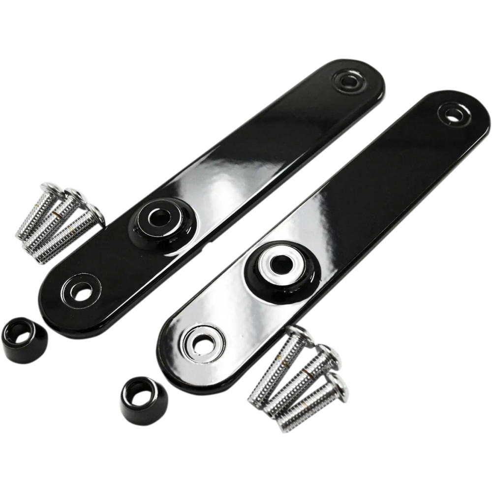 Soportes de reubicación para intermitentes — 20,5 cm L x 38,1 mm An., Delantero, Negro brillo