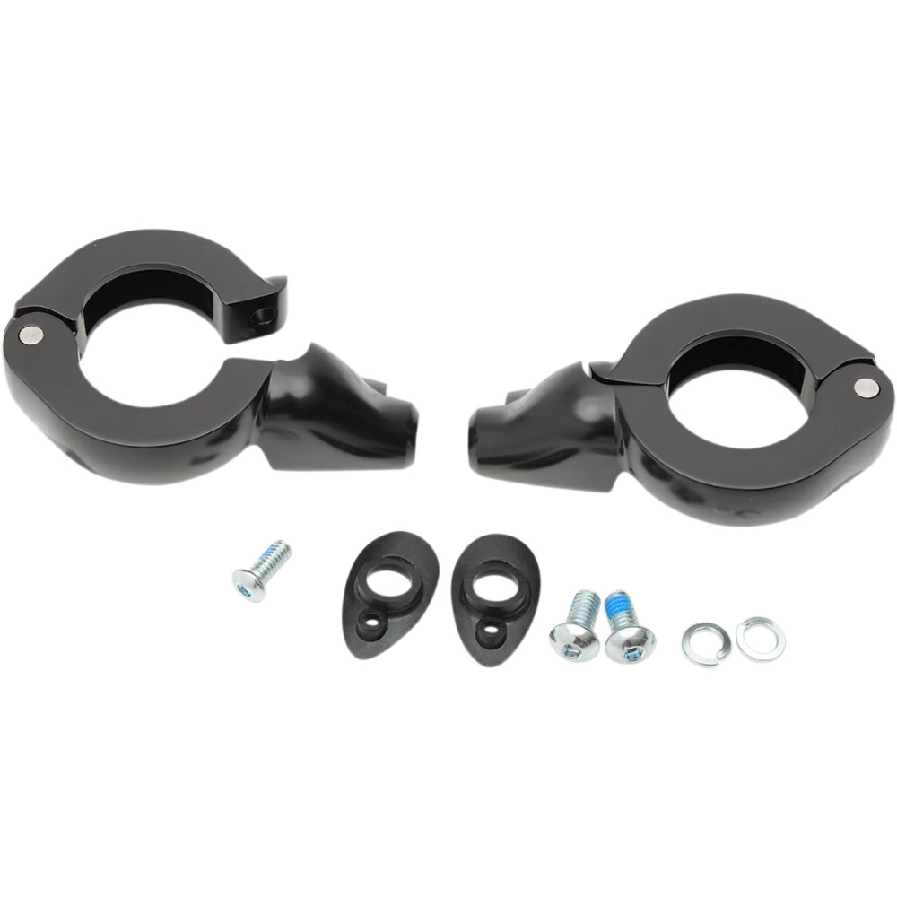 Turn Signal Fork Clamps — Clamp diameter 41 mm (1-5/8"), Black gloss