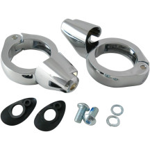 Turn Signal Fork Clamps — 49 mm (1-15/16") , Chrome