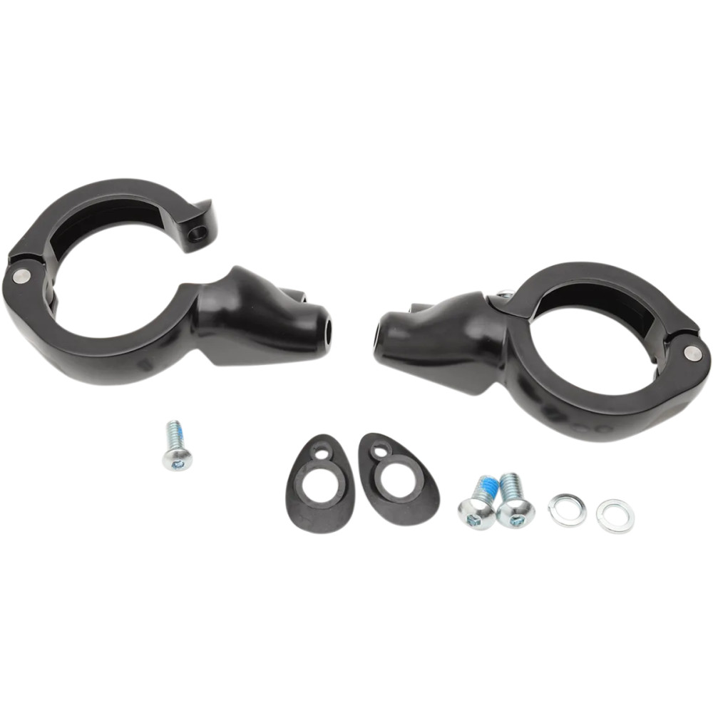 Turn Signal Fork Clamps — 49 mm (1-15/16") , Black Gloss
