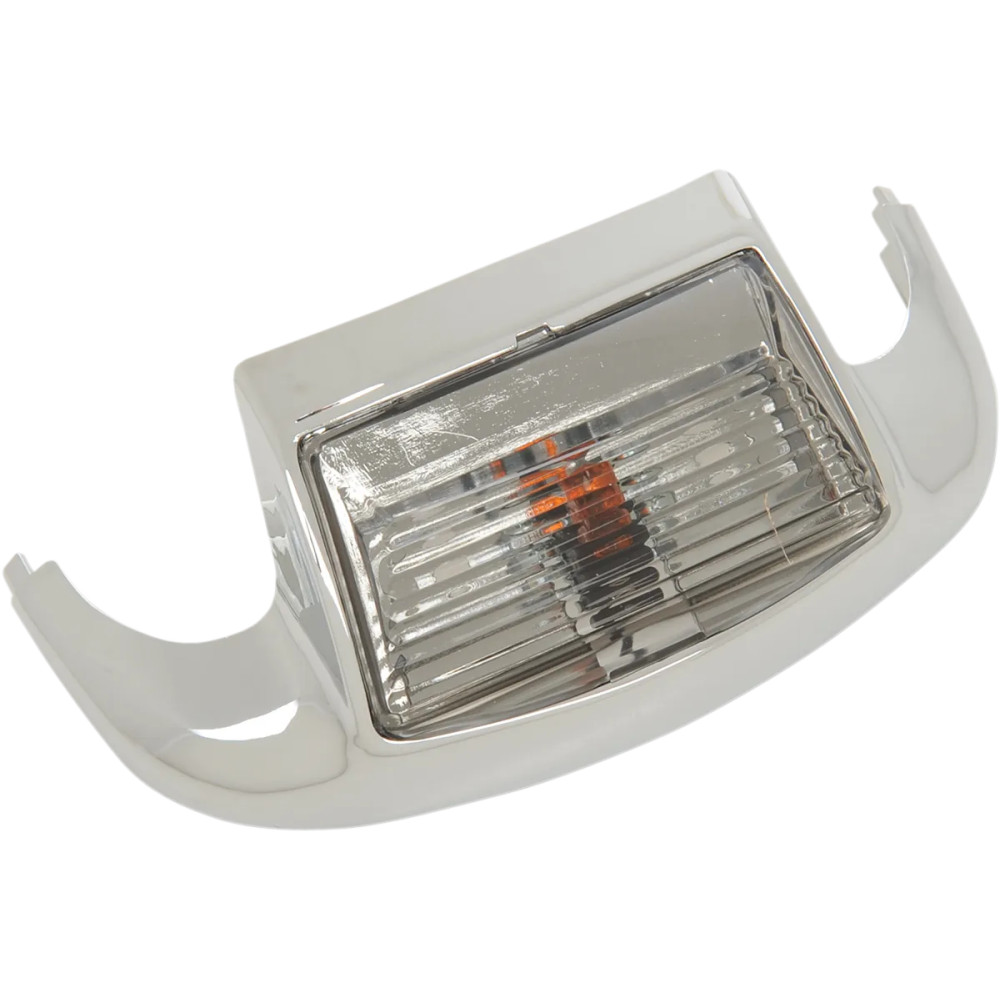 Luz de punta para guardabarros delantero — Montaje delantero, Punta de guardabarros, Lente ahumada, Carcasa cromada, 1 bombilla