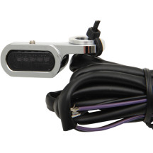 Luces LED marcadoras para manillar — LEDs ámbar, carcasa cromada, para Harley Davidson®