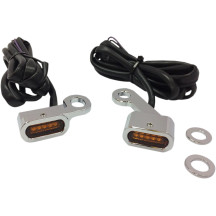 Luces LED marcadoras para manillar — 1" x 1/2", ámbar, cromado