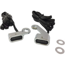 Luces marcadoras LED para manillar — Harley Davidson®, cromado, ámbar