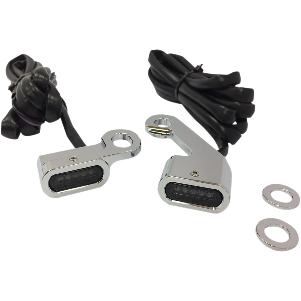 Luces marcadoras LED para manillar — Harley Davidson®, cromado, ámbar