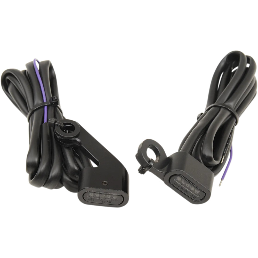 Luces LED marcadoras de manillar — 1" x 1/2", para Harley Davidson®, negro