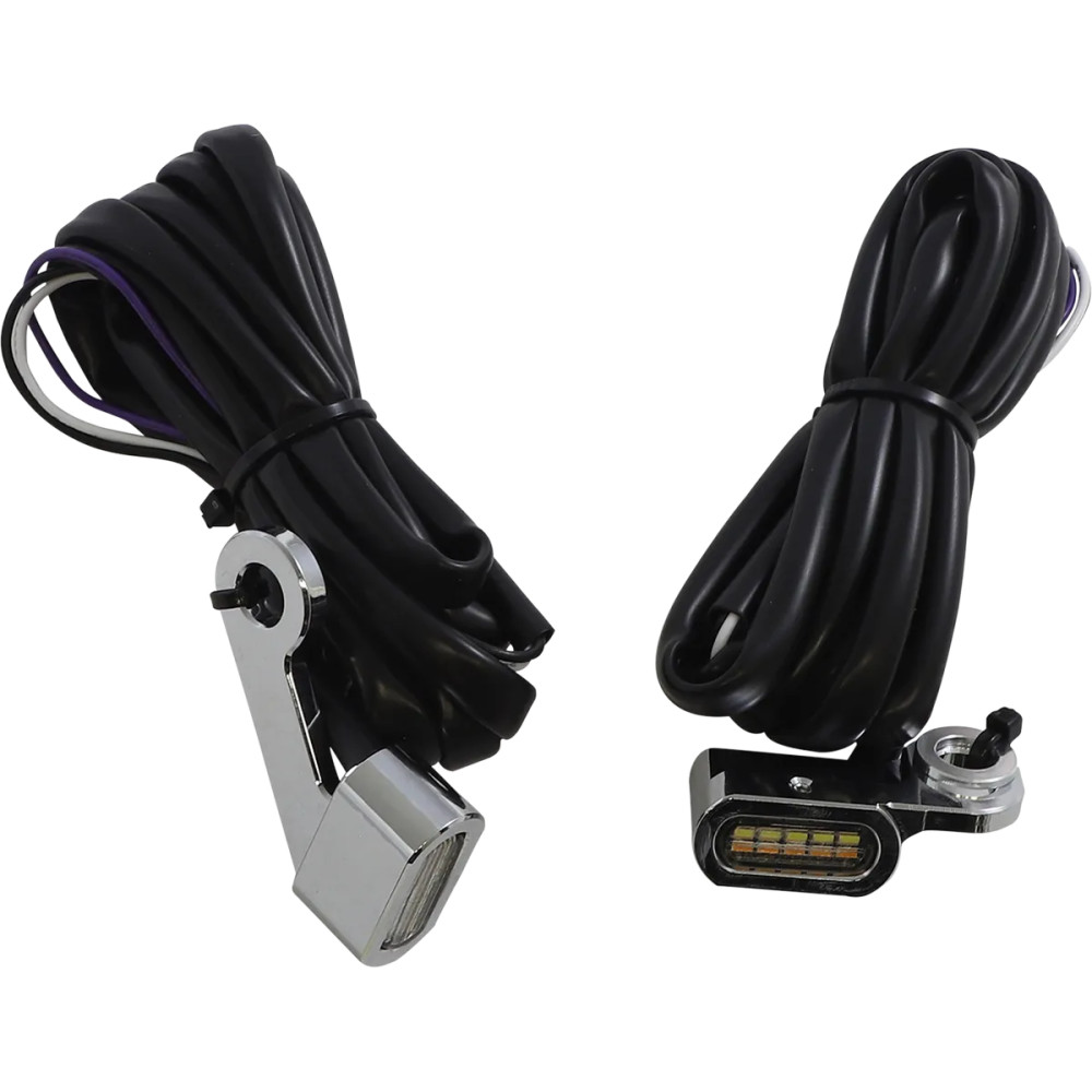 Luces marcadoras LED para manillar — ajuste Harley Davidson®, espárragos roscados M8-1.25, ámbar/blanco
