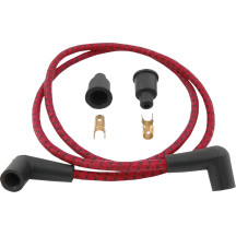 Universal Braided Spark Plug Wires — 94 cm (37") , black/red
