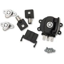 Side Hinge Ignition Switch — 3-position, black, with saddlebag lock