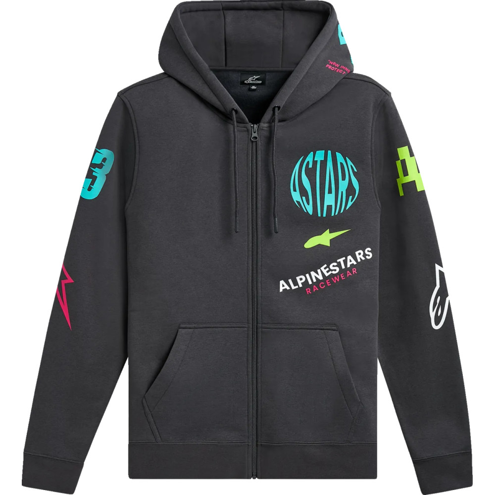 Variegate Zip Hoodie — L, Gray