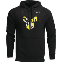 Iconic Pullover Hoodie — M, Black, Gray, Yellow