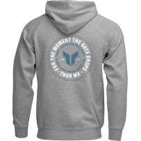 Badge Zip-Up Hoodie — L, Heather Gray, Men's