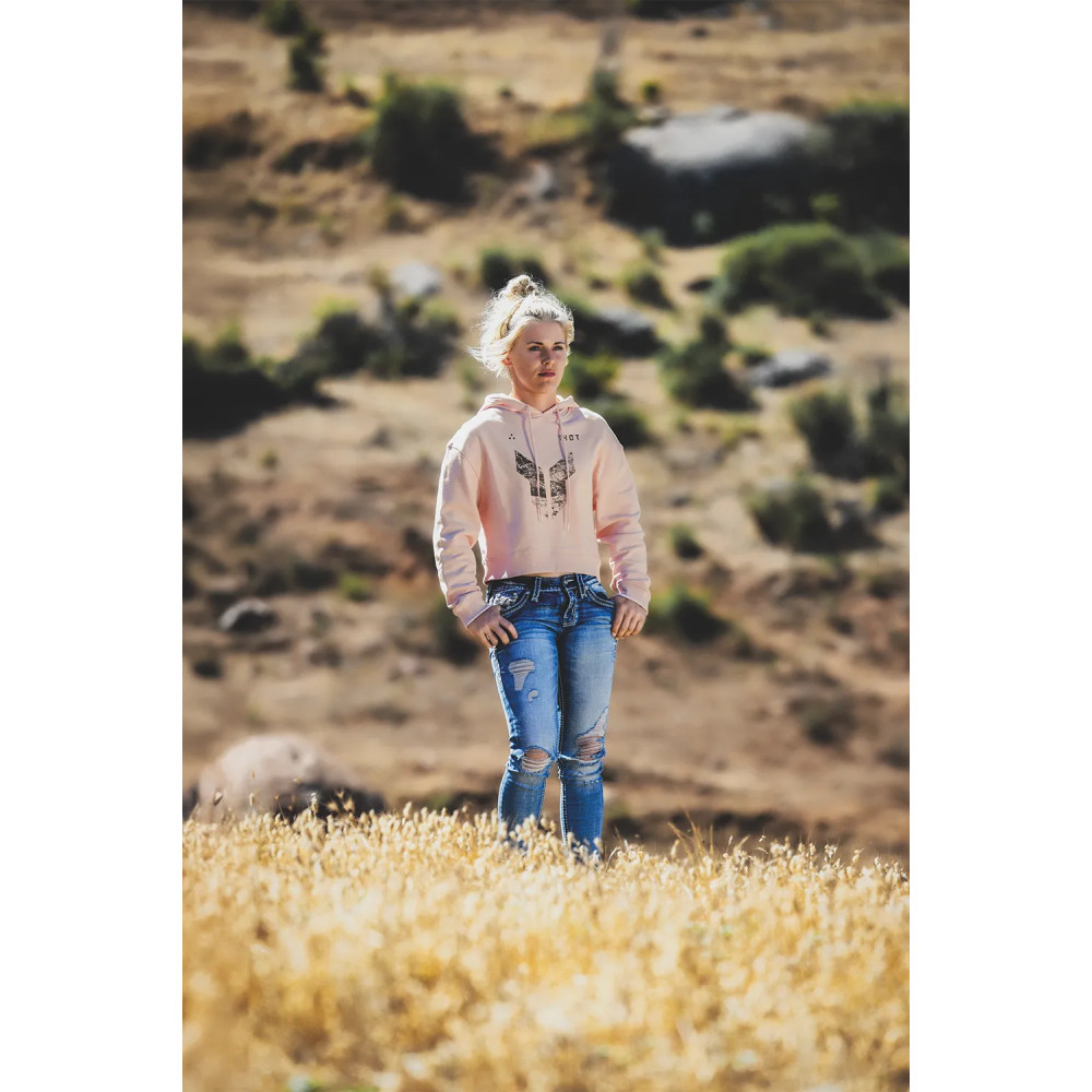 Sudadera corta con capucha Iconic para mujer — L, rosa