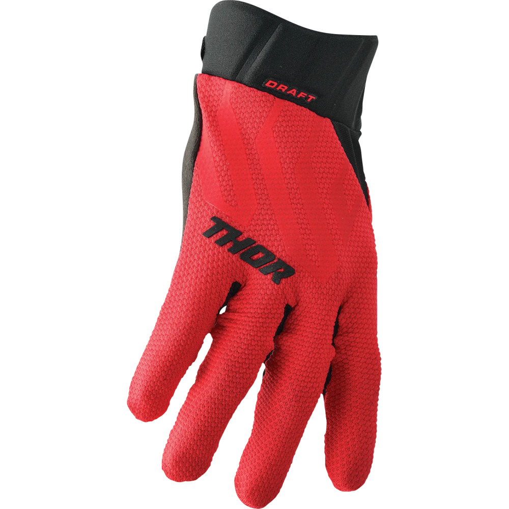 Draft Gloves — Size M, Black, Red