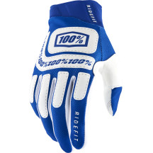 Ridefit Glove — Size S, Men's, Short cuff, White/Blue