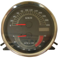 Electric Speedometer/Tachometer — 0–8,000 rpm, 0–193 kph (0–120 mph), KPH, Black