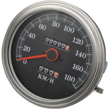 Velocímetro 5" estilo FL 2:1 — diámetro 5", conector roscado 12 mm, 0–180 kph