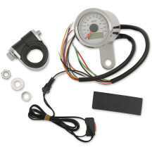 Velocímetro electrónico programable de 1-7/8" con indicadores — bisel 1-7/8", 12V, compatible con tubos de 7/8"–1-1/4"