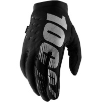 Guantes Brisker para jóvenes — Talla M, Negro/Gris, cierre de Velcro