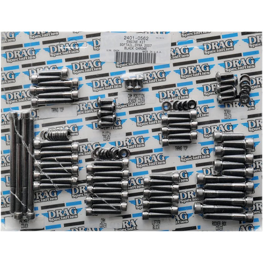 Complete Motor Bolt Kit — Black, Chrome Complete Motor Bolt Kit — Black, Chrome