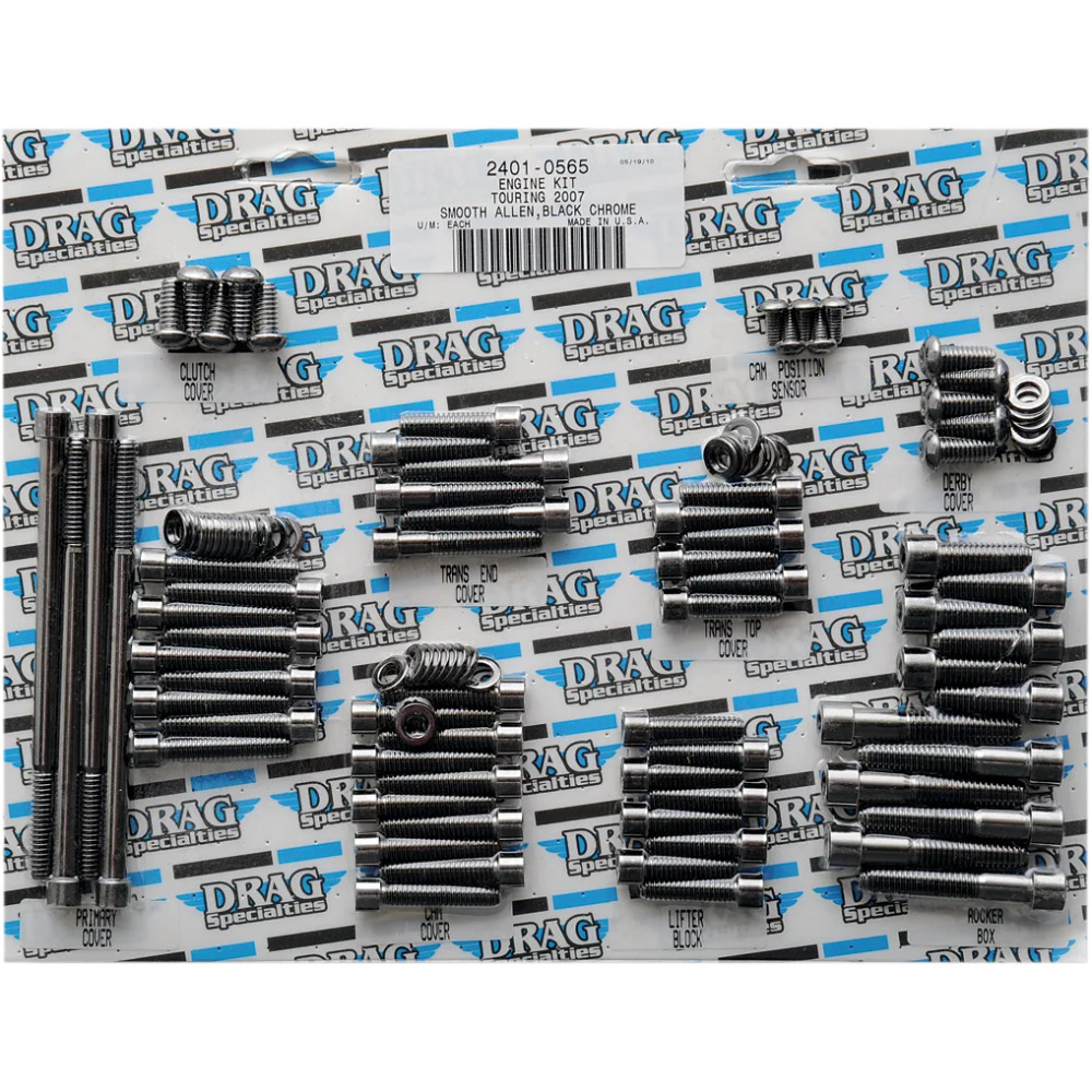 Complete Motor Bolt Kit — Black, Chrome Complete Motor Bolt Kit — Black, Chrome