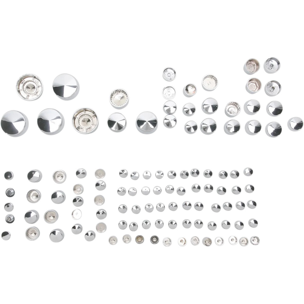 Kit de cubiertas de pernos del motor de lujo — cromo, plata